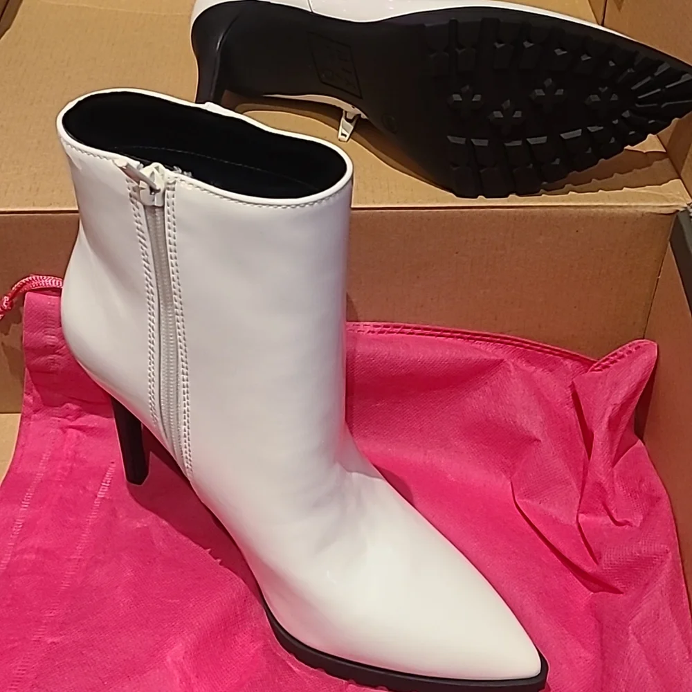 White high heel booties - Picture 3 of 6